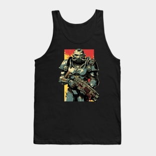 Dystopian Knight in Full Armor - Post Apocalyptic Tank Top